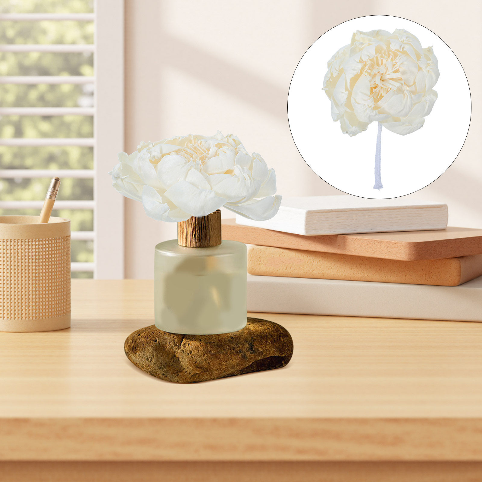 Home Fragrance Diffuser Oil - Diffuser Aroma Bunga Peony 12Cm, Bunga