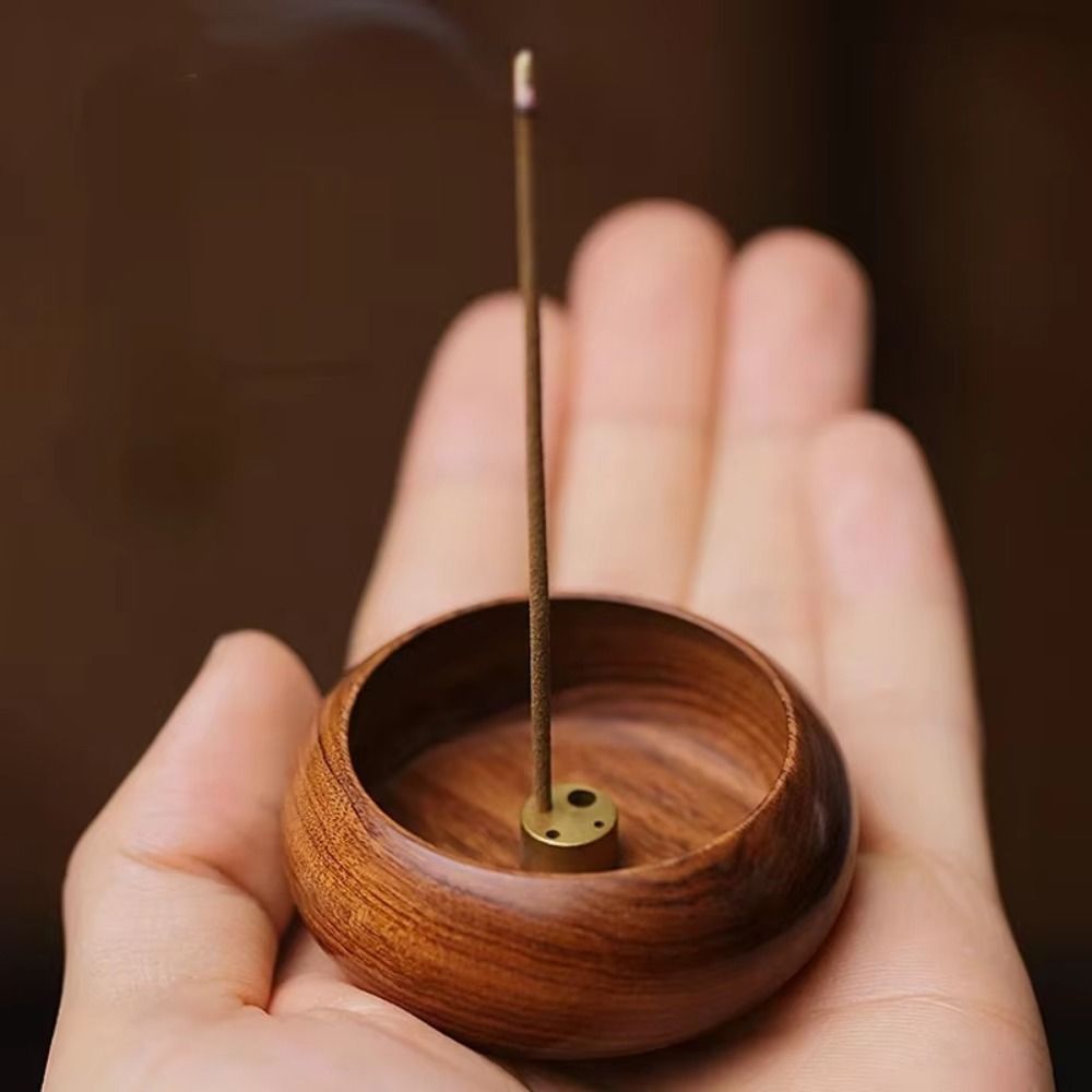 Home Fragrance Miniso - Tempat Dupa Mini Kayu 4 Lubang