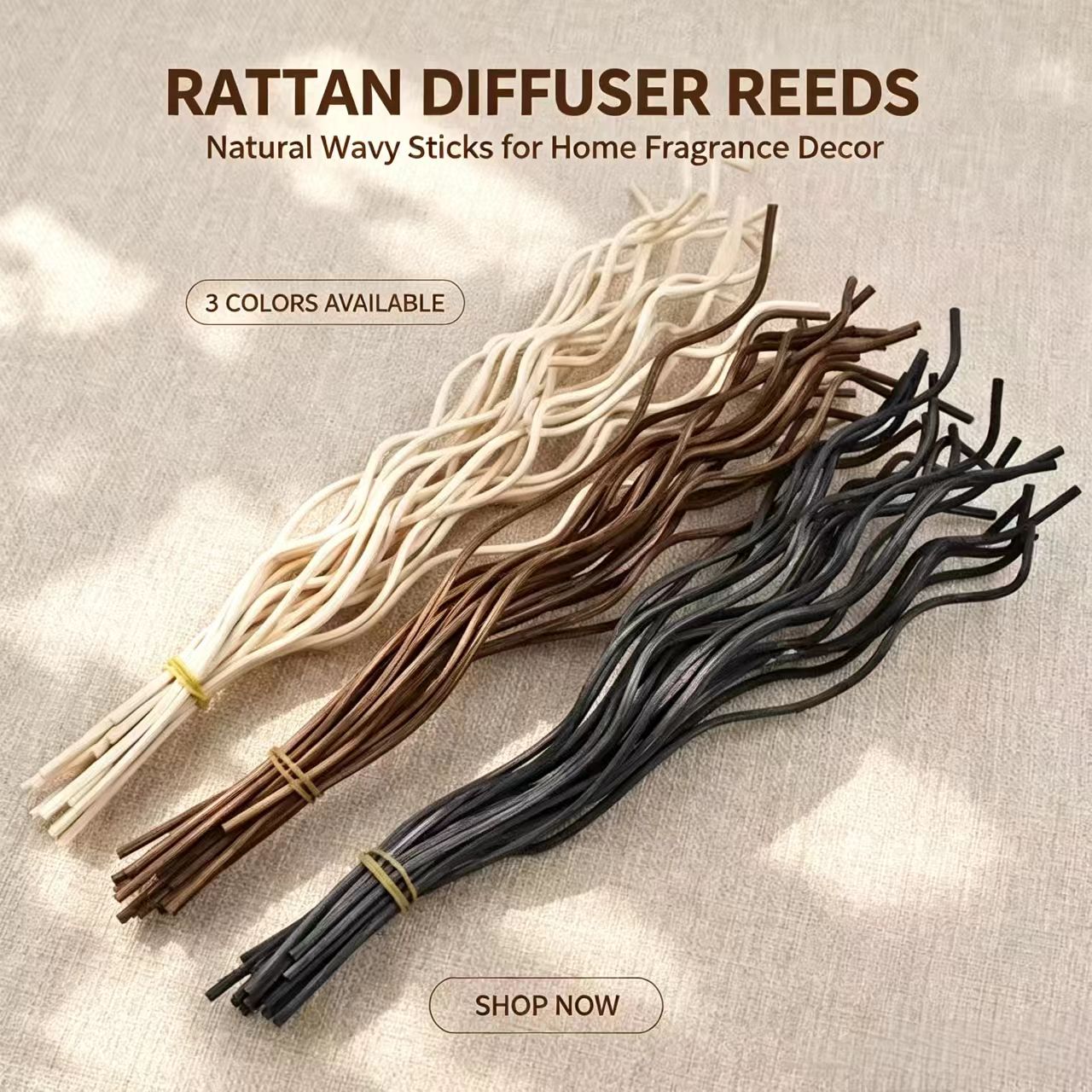 Home Fragrance Products - 20 Buah Stik Diffuser Rotan Bergelombang