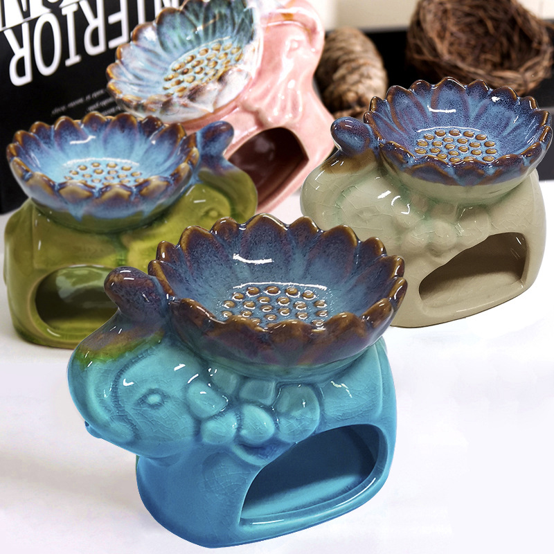 Ceramic Oil Burner - Es Teratai Retak Seperti Pembakar Aroma
