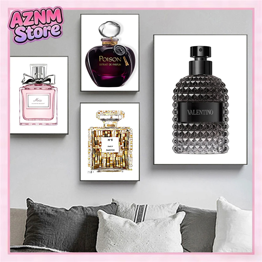 1 Buah Poster Kanvas Cetak Nor - Home Fragrance Bottle ulasan dan harga